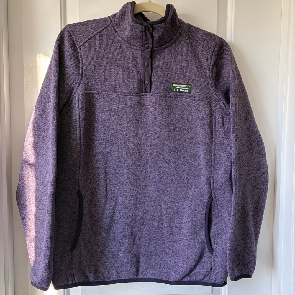 L.L. Bean Purple Sweater Fleece Pullover - Picture 2 of 6
